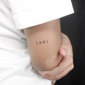 1961 Birth Year Temporary Tattoo (Set of 3)