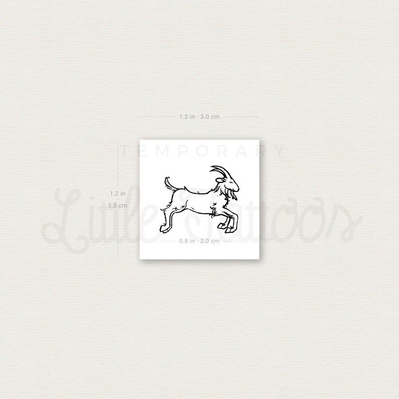 Goat Temporary Tattoo set of 3 Etsy