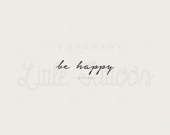 Be Happy Temporary Tattoo (Set of 3)