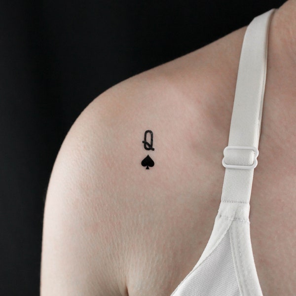 Queen Of Spades Temporary Tattoo (Set of 3)