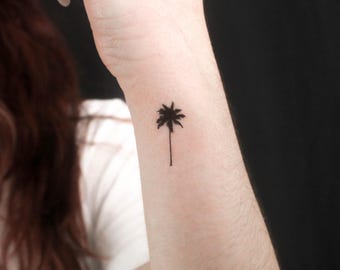 Small Palm Tree Temporary Tattoo (Set of 3)
