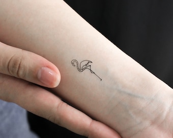 ◆ ◆ カスタム ブライス/ ファニフラミンゴ**TATTOO Boy**◆◆ Fine Line Flamingo Temporary Tattoo (set of 3) - Etsy
