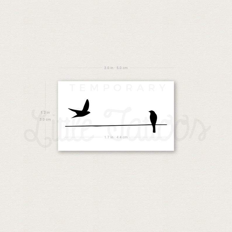 Birds on A Wire Temporary Tattoo set of 3 - Etsy