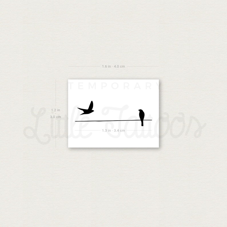 Birds on A Wire Temporary Tattoo (set of 3) - Etsy