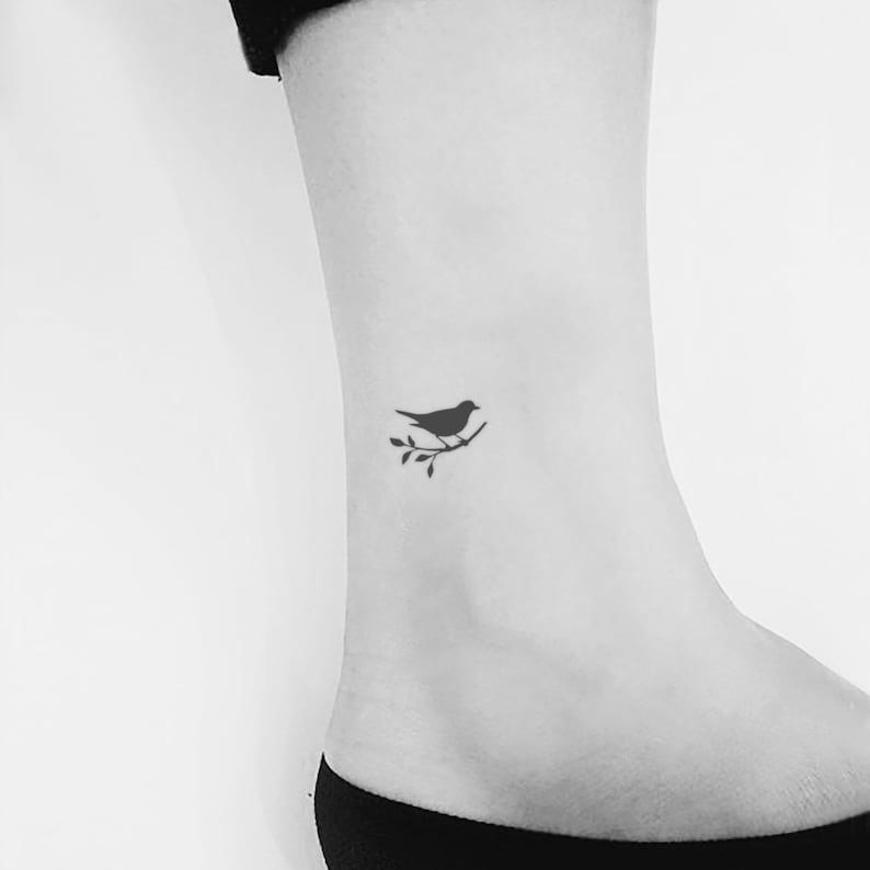 Bird on A Branch Temporary Tattoo set of 3 | Etsy