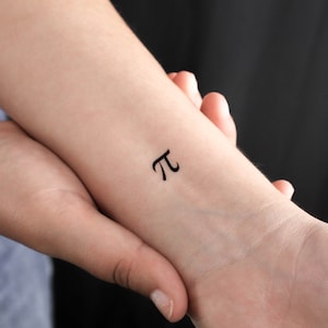 Griechischer Pi Buchstabe temporäres Tattoo (3er Set)