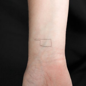 Oklahoma Karte Umriss temporäres Tattoo (3er Set)