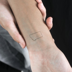 Montana Karte Umriss temporäres Tattoo (3er Set)