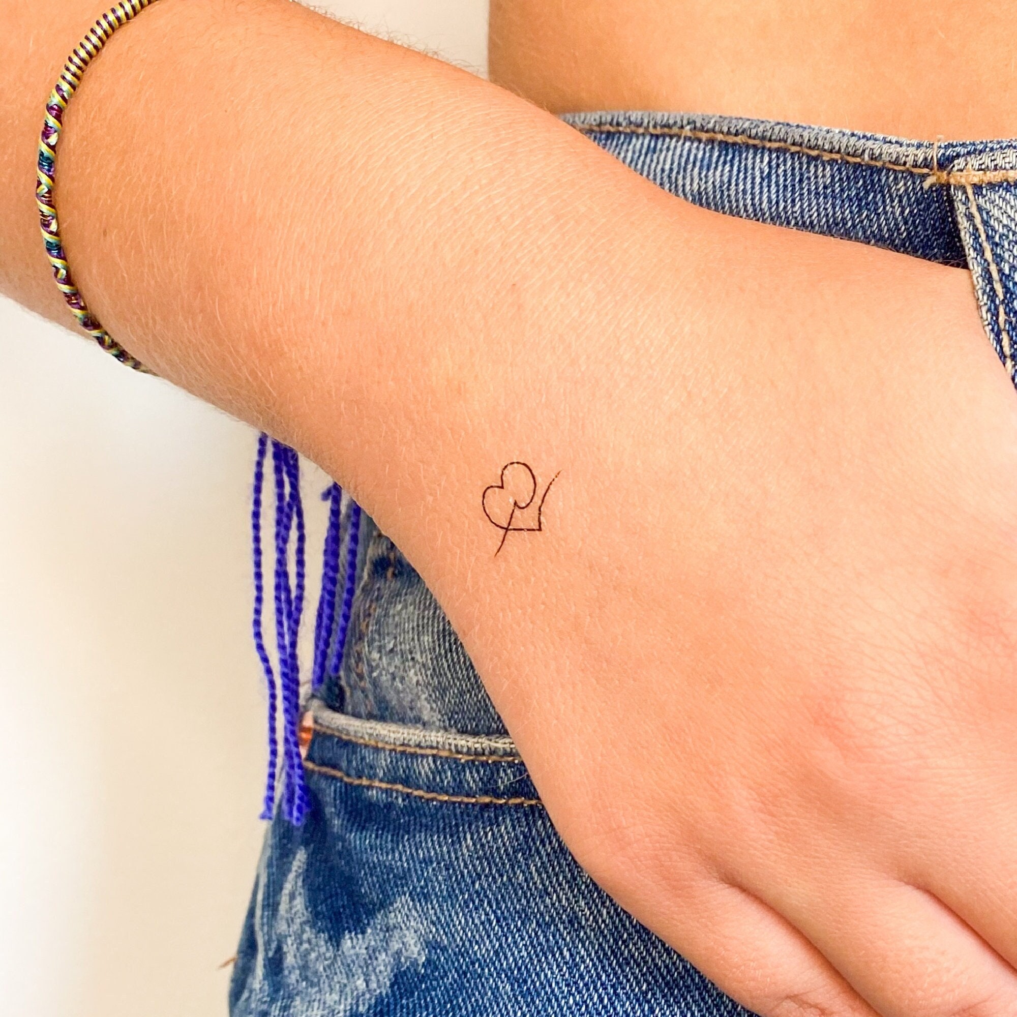 Herz und Welle temporäres Tattoo (3er Set) - Etsy Österreich, image size:2000x2000