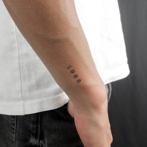 1988 Birth Year Temporary Tattoo (Set of 3)