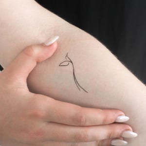 Minimalist Long Tailed Sylph Hummingbird Temporary Tattoo (Set of 3)