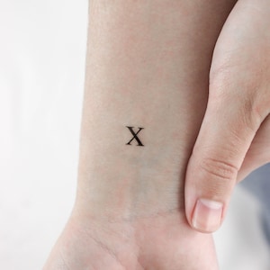Tatuaje temporal de Chi mayúscula (juego de 3)
