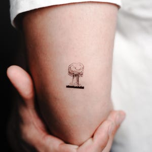 Atomic Bomb Mushroom Cloud Temporary Tattoo (Set of 3)