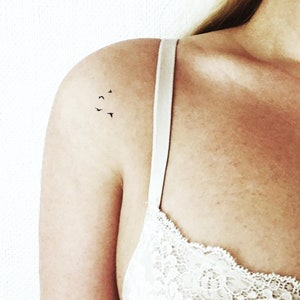 Minimalist Flying Birds Temporary Tattoo (Set of 3)