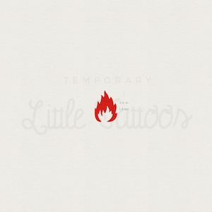 Red Fire Flame Temporary Tattoo (Set of 3)