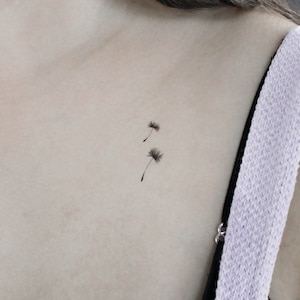 Tatuaggio temporaneo di coppia di semi di dente di leone (set di 3)