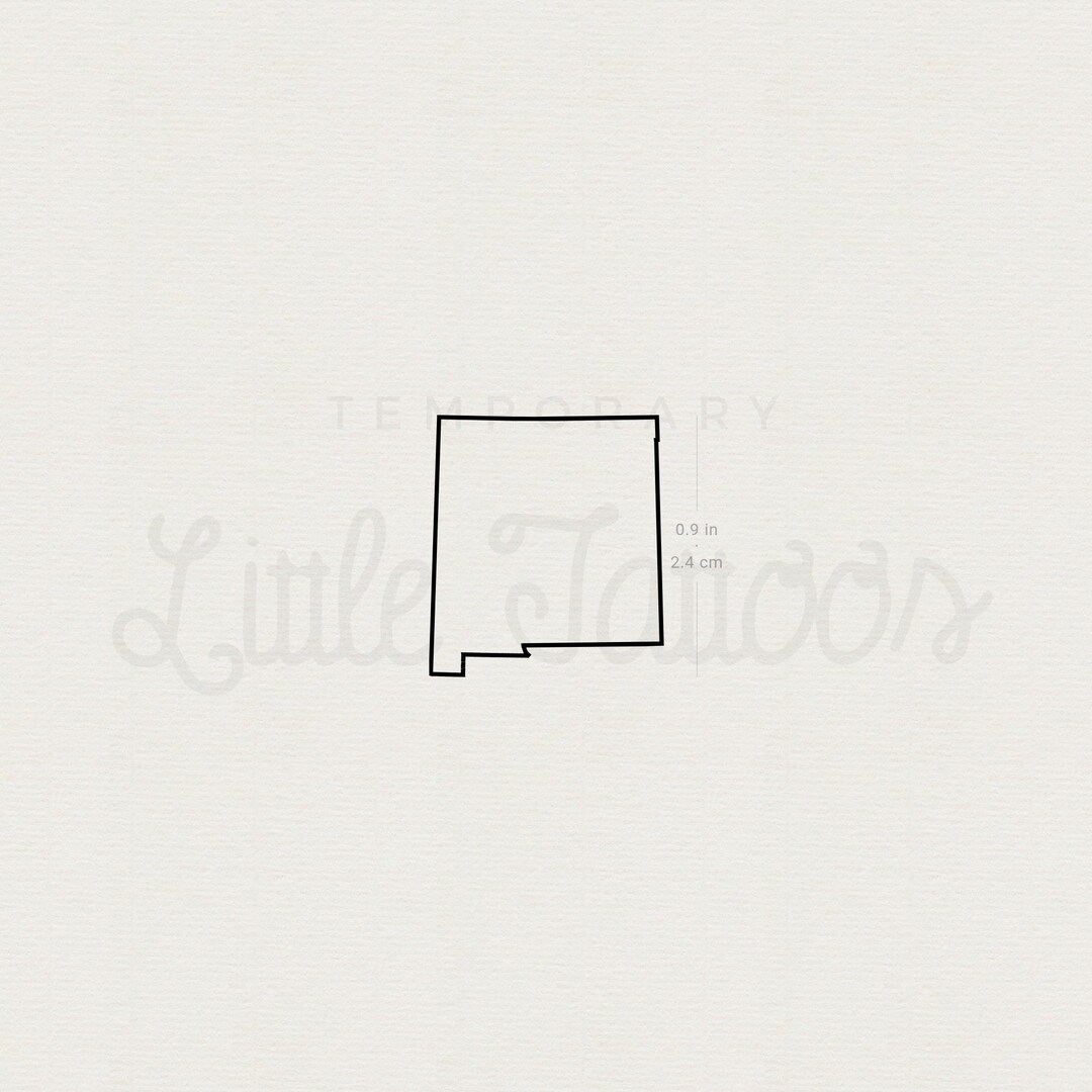 New Mexico Map Outline Temporary Tattoo set of 3 - Etsy