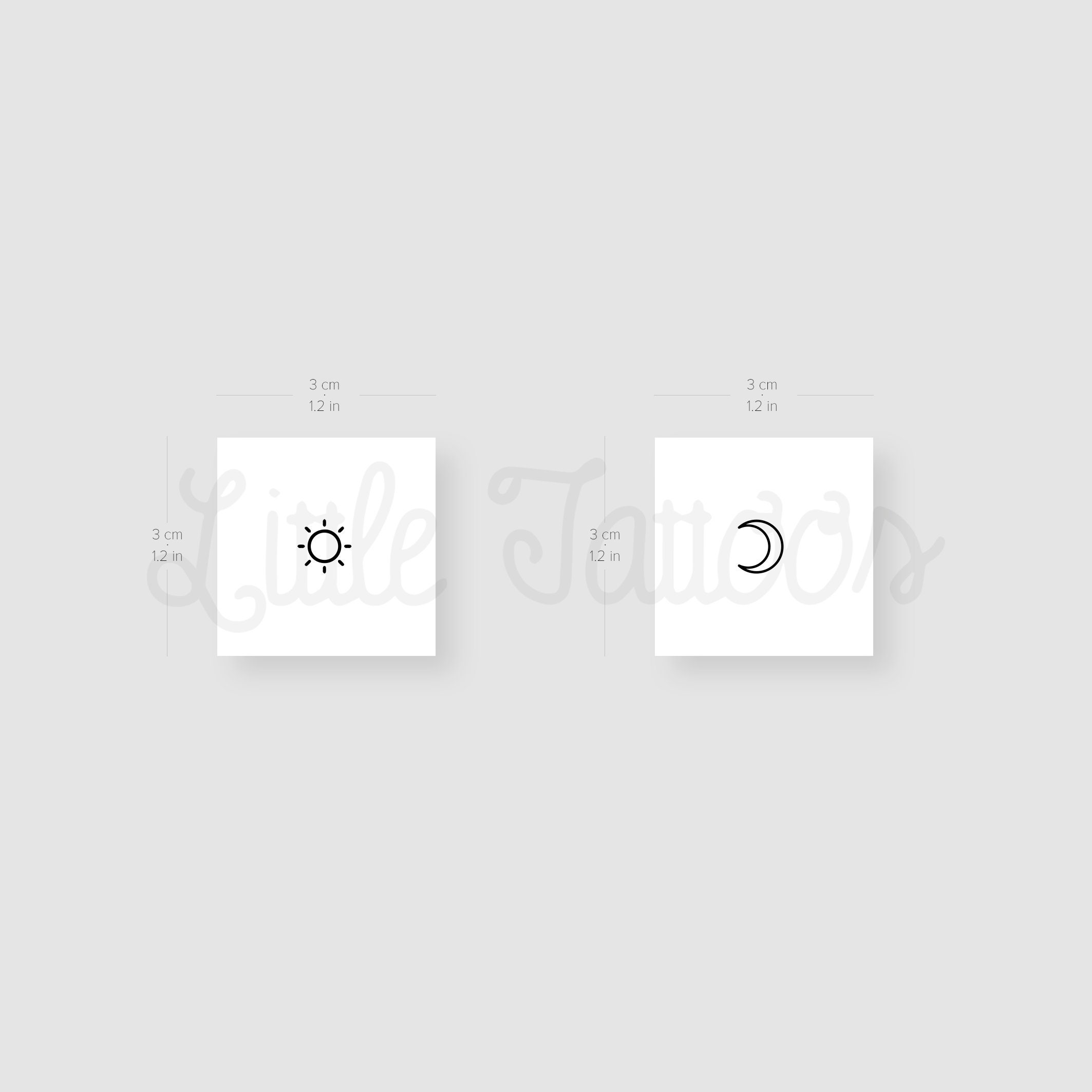 Matching Moon and Sun Temporary Tattoo set of 22 - Etsy India