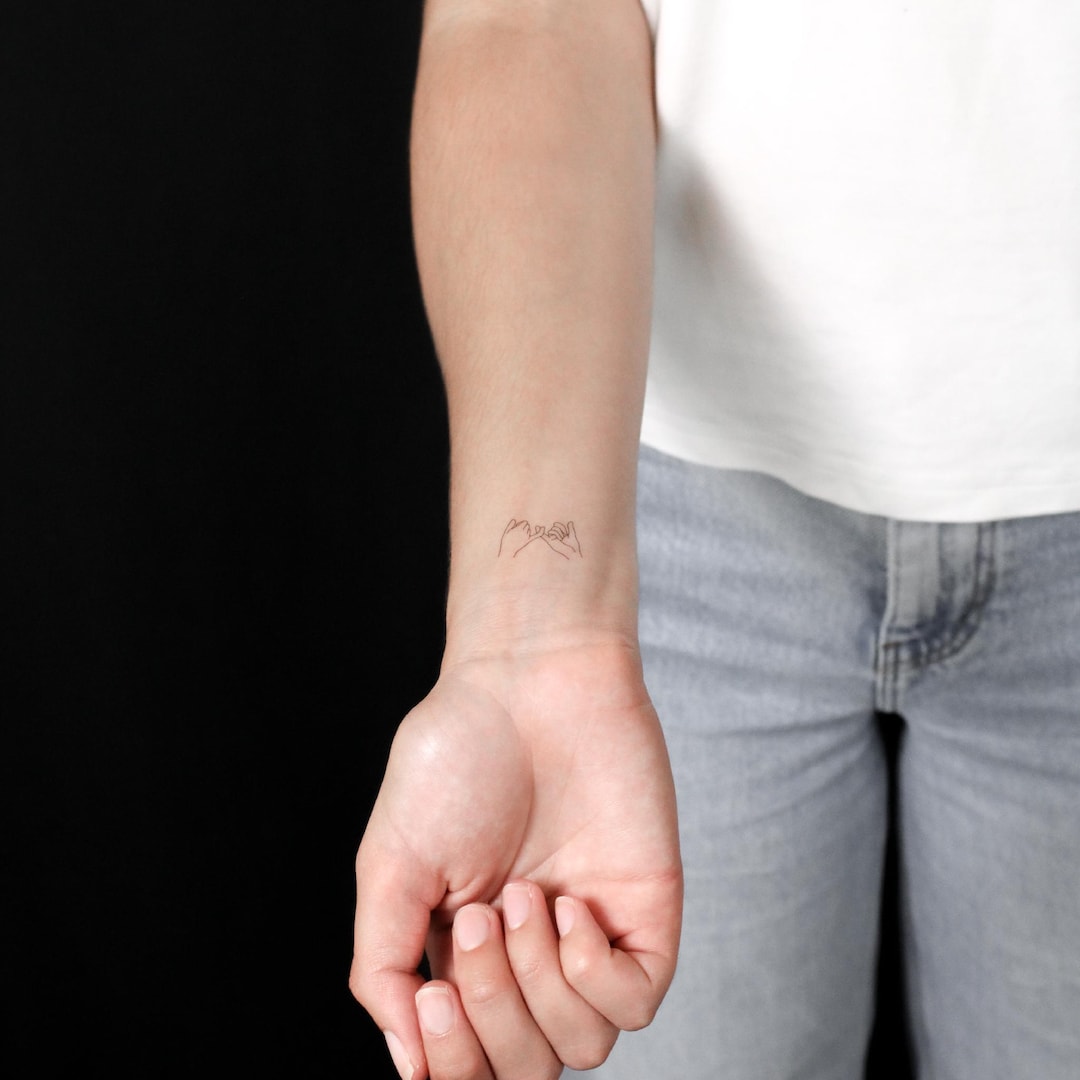 Kleine Pinky Promise tijdelijke tattoo (set van 3) - Etsy België, image size:1080x1080