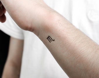 Schorpioen Zodiac symbool tijdelijke tattoo (set van 3)