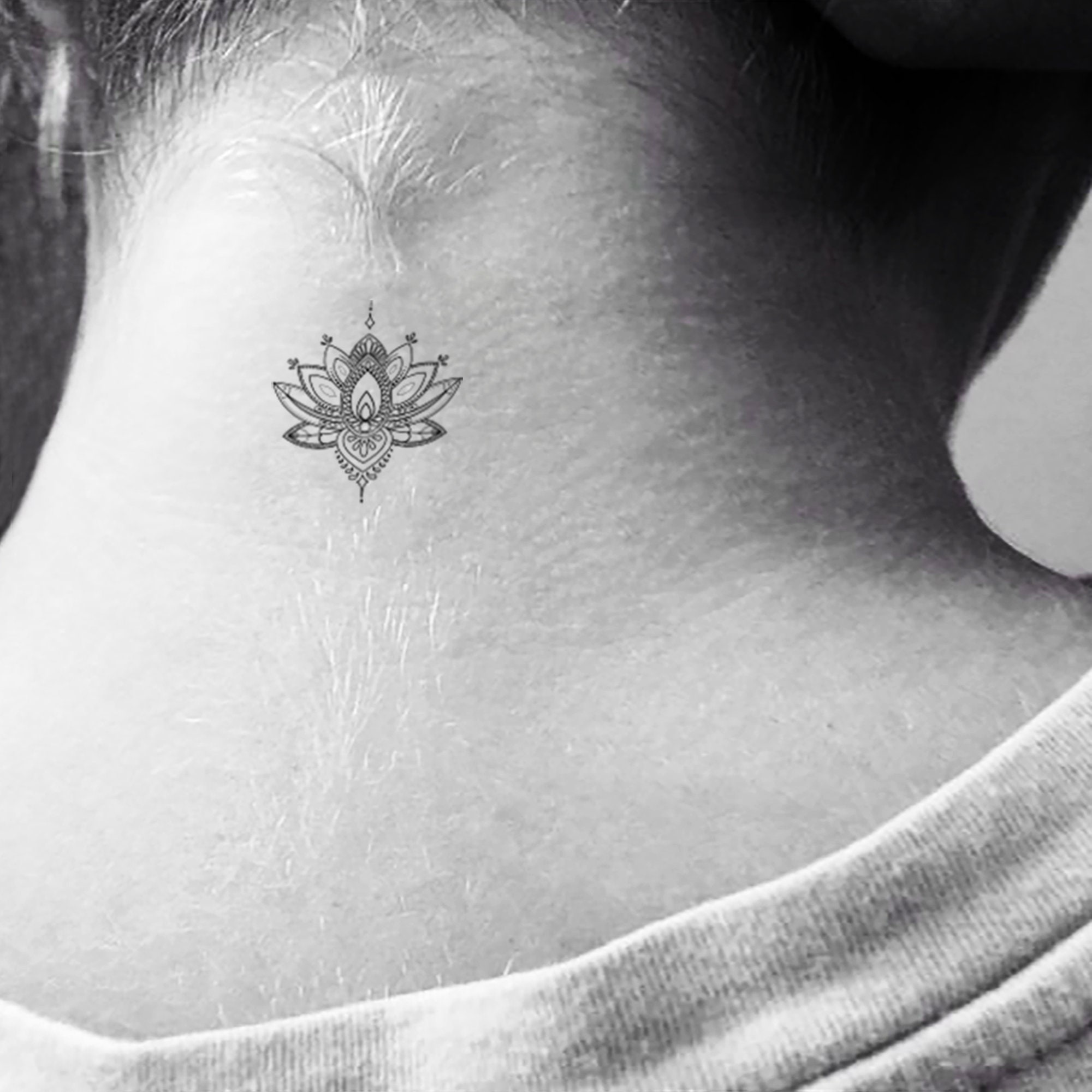 Small Ornamental Lotus Flower Temporary Tattoo set of 3 - Etsy Small Ornamental Lotus Flower Temporary Tattoo set of 3 - Etsy