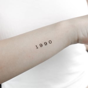1990 Birth Year Temporary Tattoo (Set of 3)