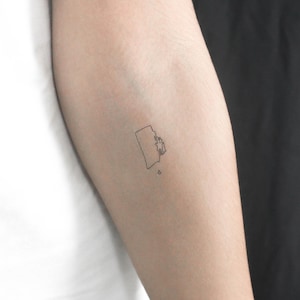 Rhode Island Karte Umriss temporäres Tattoo (3er Set)