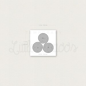 Triple Spiral Symbol Temporary Tattoo set of 3 - Etsy Australia