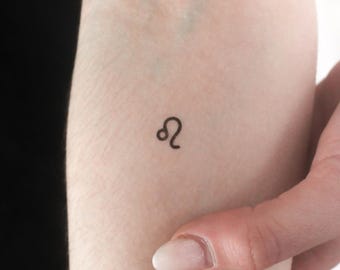 Leo Zodiac Symbol Temporary Tattoo (Set of 3)