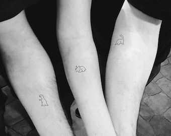 Matching Dinosaurs Temporary Tattoo (Set of 3+3+3)