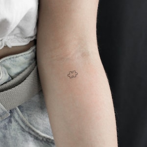 Kleines Puzzleteil temporäres Tattoo (3er Set)