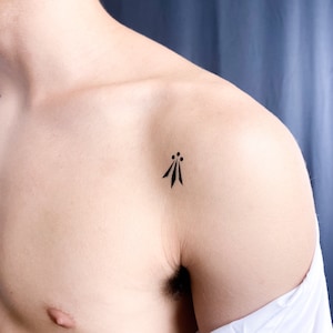 Tatuaje temporal del símbolo celta de Awen (conjunto de 3)