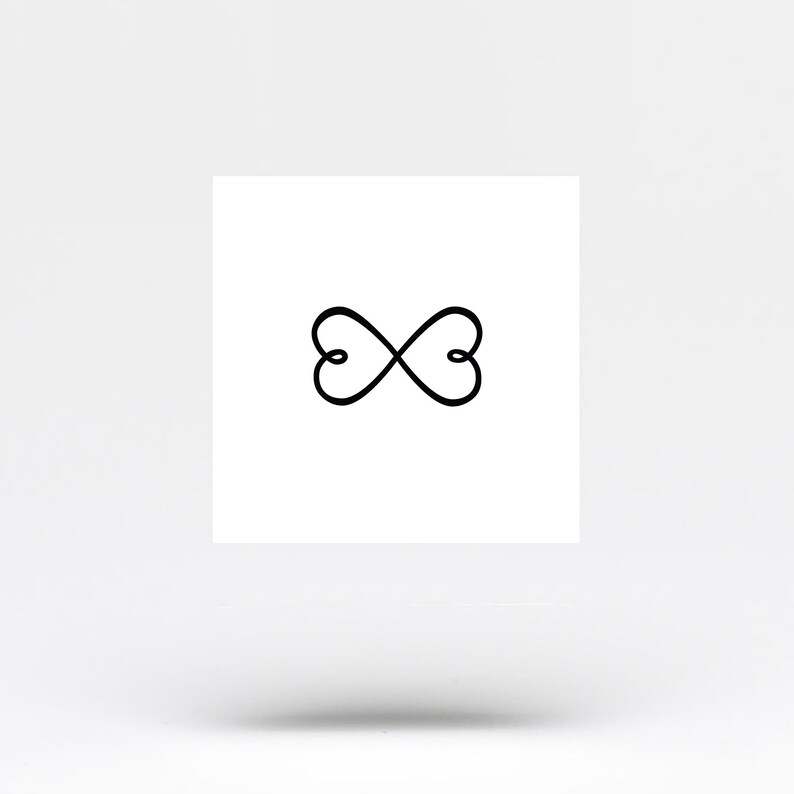 Set of 2 Double Heart Infinity Symbol Temporary Tattoo