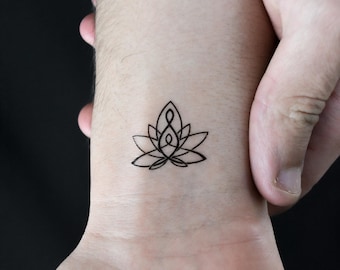 Tatuaje temporal de loto de maternidad (conjunto de 3)