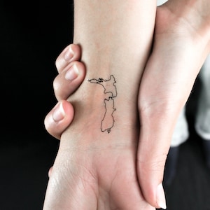 Neuseeland Karte Umriss temporäres Tattoo (3er Set)