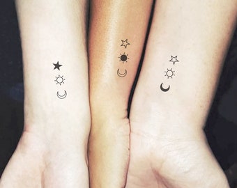 Sun And Moon Tattoo Etsy
