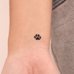 Small Dog Paw Temporary Tattoo (Set of 3)