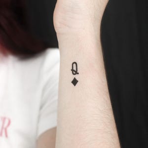 Tatuaje temporal de la reina negra de diamantes (juego de 3)