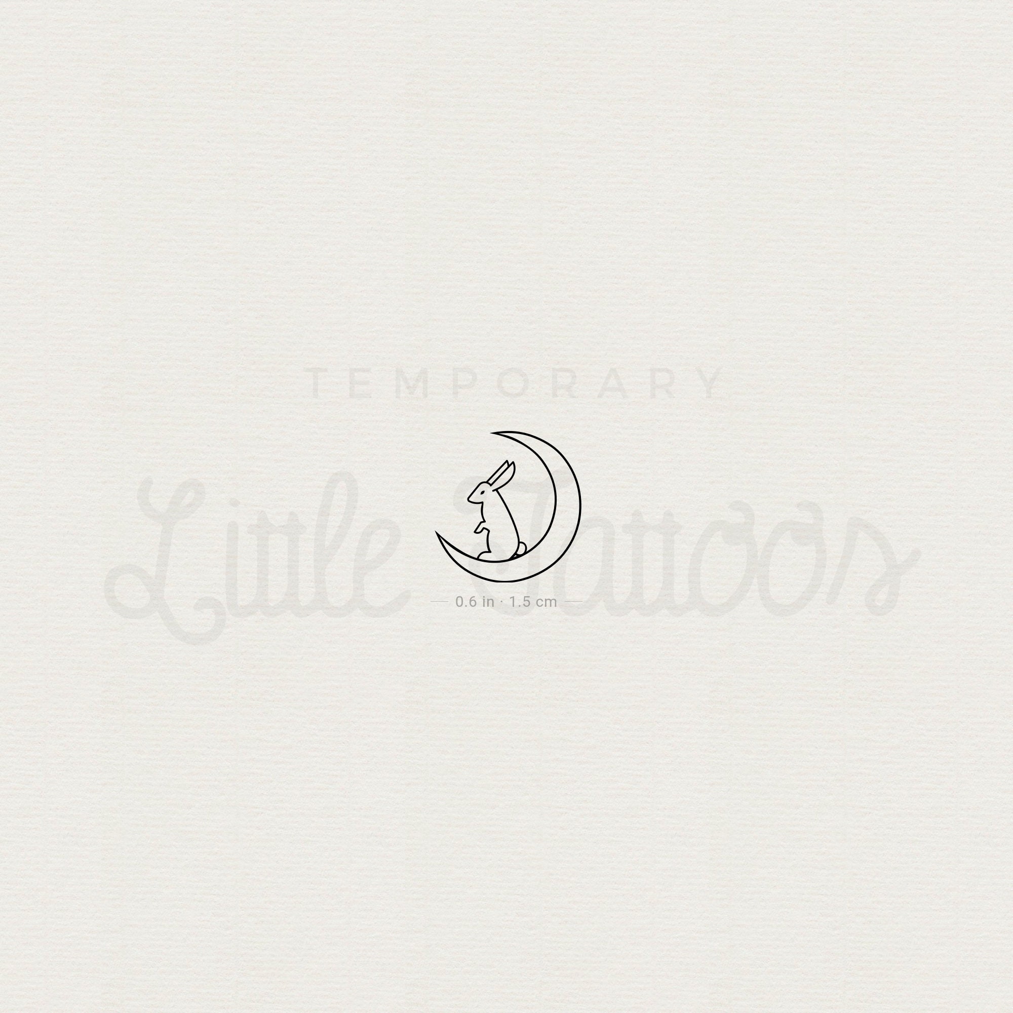 Minimalist Rabbit and Moon Temporary Tattoo (set of 3) - Etsy