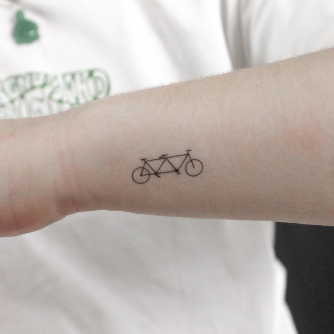 Tatouage temporaire de vélo tandem (lot de 3) France - Main Image