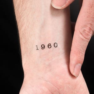 1960 Birth Year Temporary Tattoo (Set of 3)