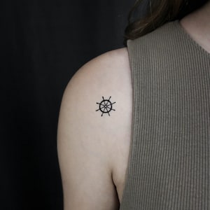 Ship Wheel Temporary Tattoo (Set of 3)