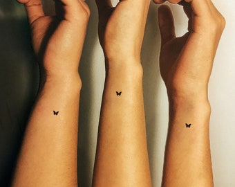 Tiny Butterfly Temporary Tattoo (Set of 3)