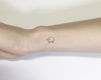 Minimalist Sheep Temporary Tattoo set of 3 - Etsy Minimalist Sheep Temporary Tattoo set of 3 - Etsy