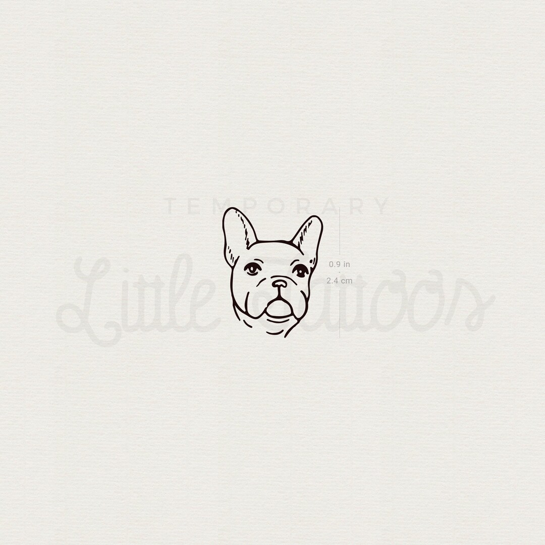 French Bulldog Temporary Tattoo set of 3 Etsy