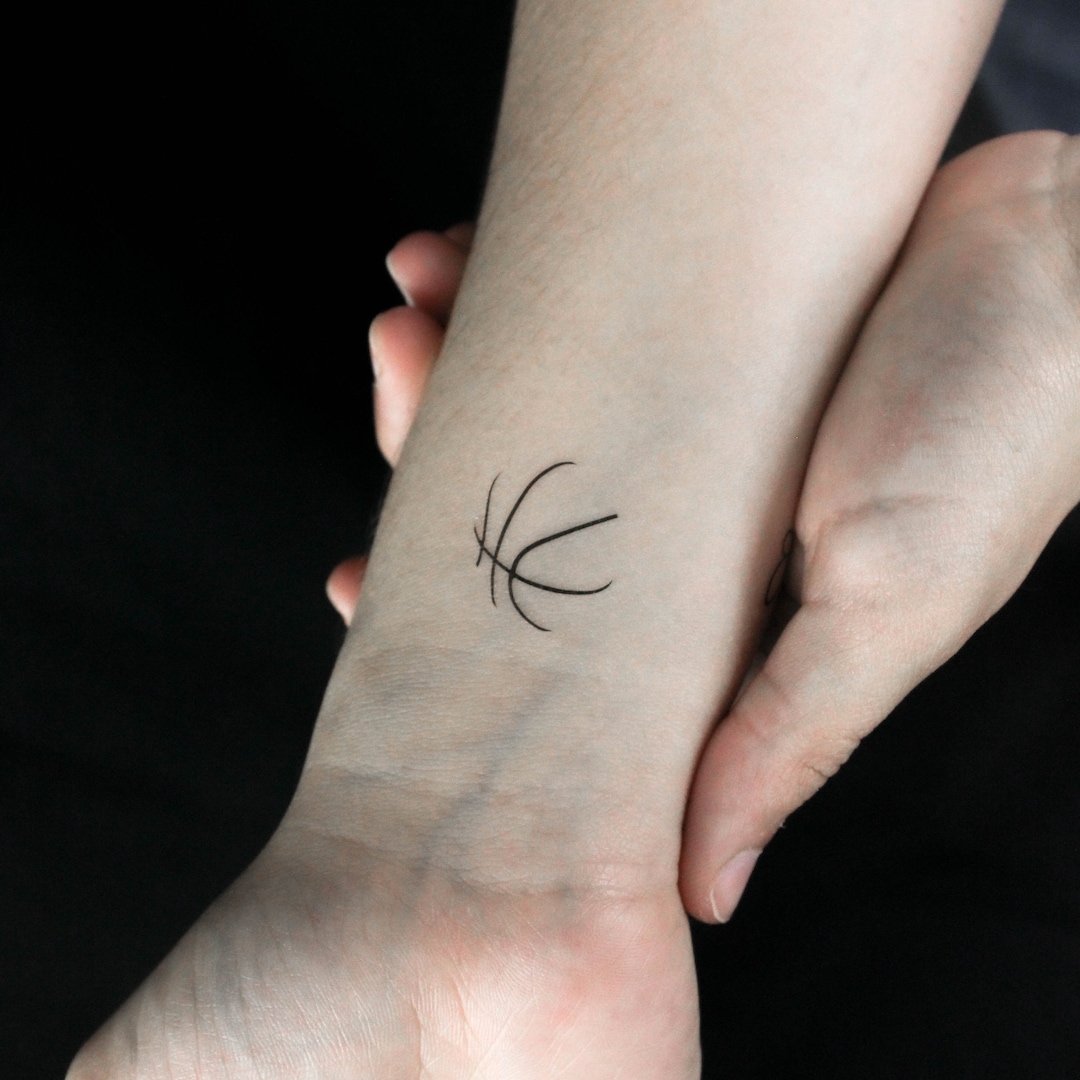 Minimalist Basketball Temporary Tattoo - Set of 3 - Etsy