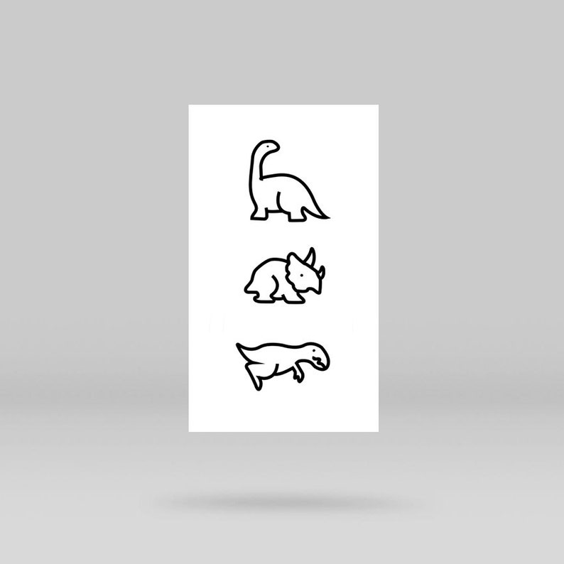 Эскиз тату динозавр маленький