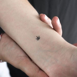 Small Marijuana Leaf Temporary Tattoo (Set of 3)