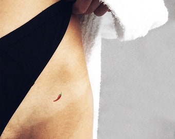 Small Red Chili Pepper Temporary Tattoo (Set of 3)