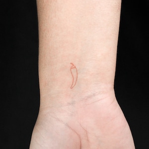 Rode Chili tijdelijke tattoo (set van 3)